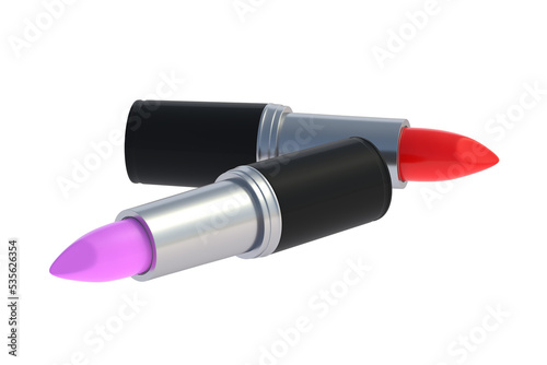 Lipsticks isolated on white background. 3d render