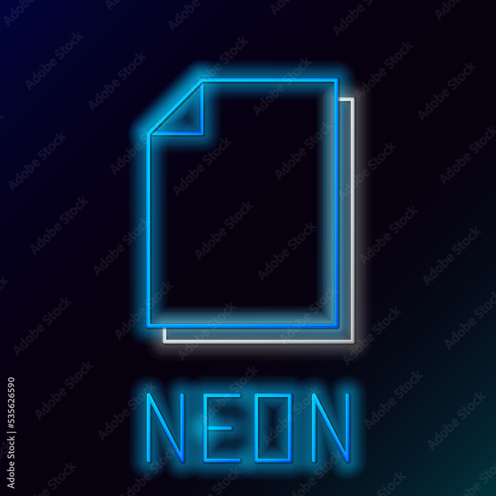 Glowing neon line Document icon isolated on black background. File icon. Checklist icon. Business concept. Colorful outline concept. Vector