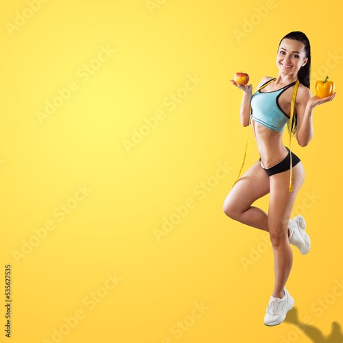 Fitness young sport beautiful woman posing