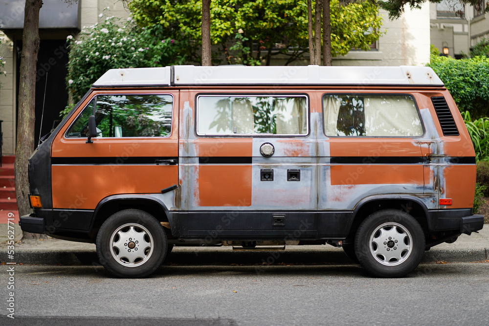 Vintage orange van