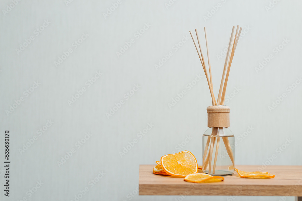 Citrus reed diffuser home on white background Citrus reed diffuser home on white background
