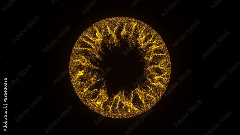 golden circle emiting particles wind 3D rendered golden circle emiting particles wind 3D rendered