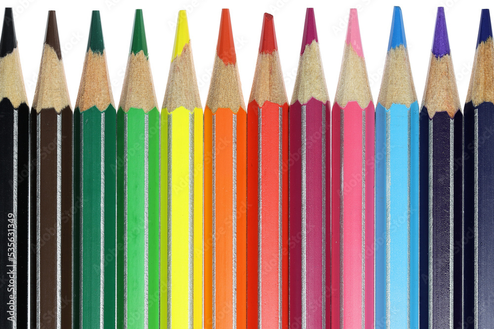 colored pencils isolated on white background colored pencils isolated on white background