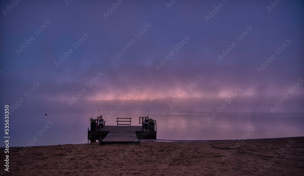 Fototapeta premium Morning Fog Over Lake