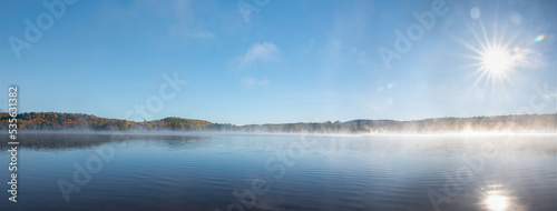 Autumn Morning Looking Out Over Lake