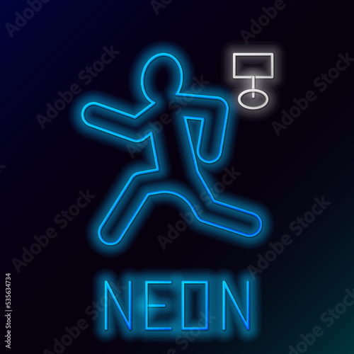 Glowing neon line Murder icon isolated on black background. Body, bleeding, corpse, bleeding icon. Concept of crime scene. Colorful outline concept. Vector