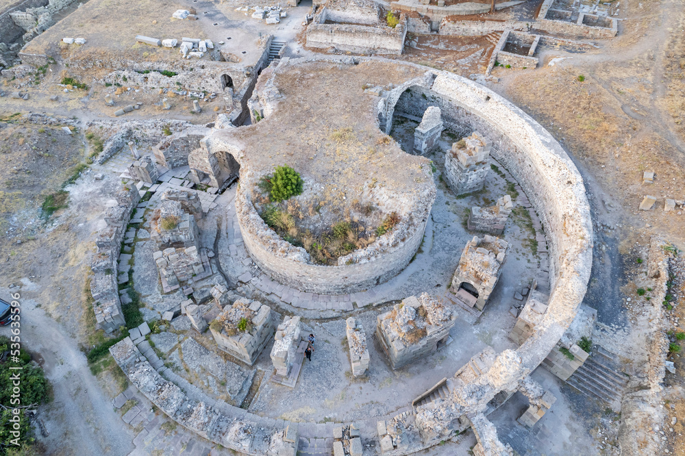 Asklepion in Bergama, Izmir, Turkey. View of ancient ruins in Asklepion in Bergama
