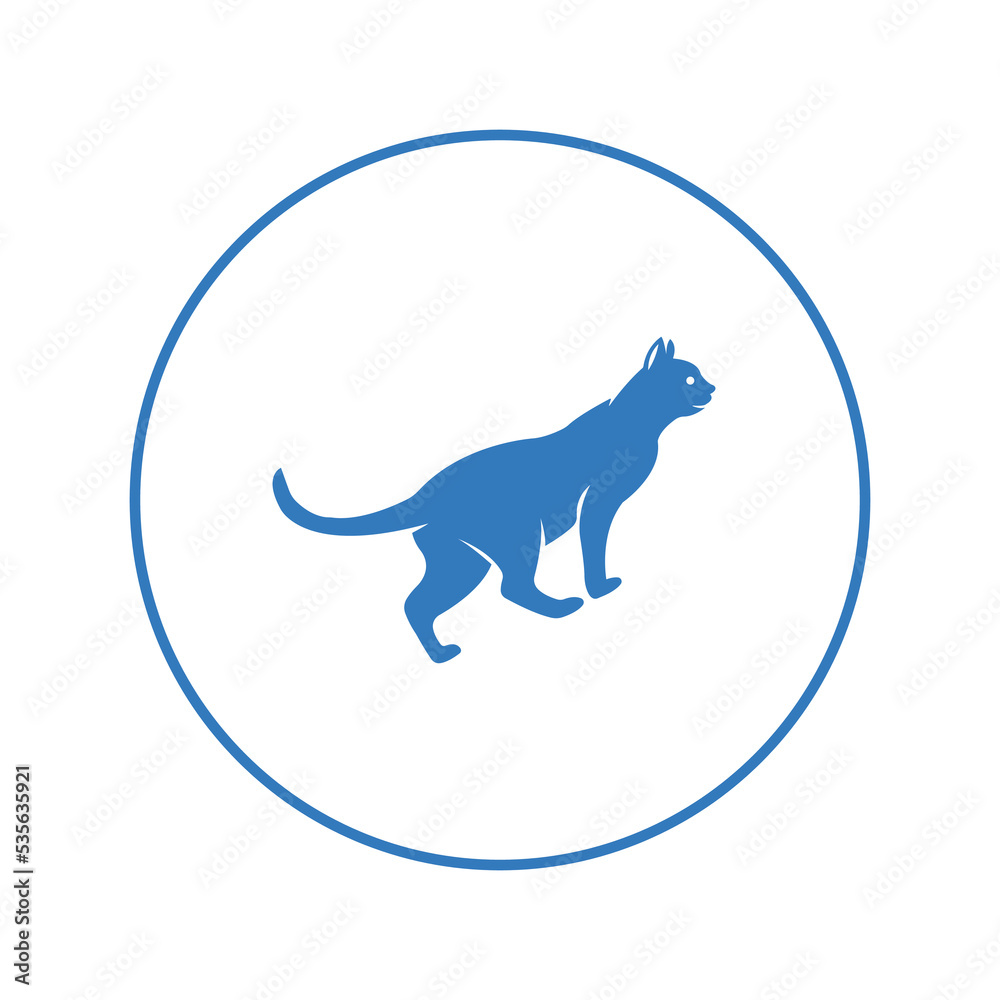 Domestic animals hunter cat icon | Circle version icon |
