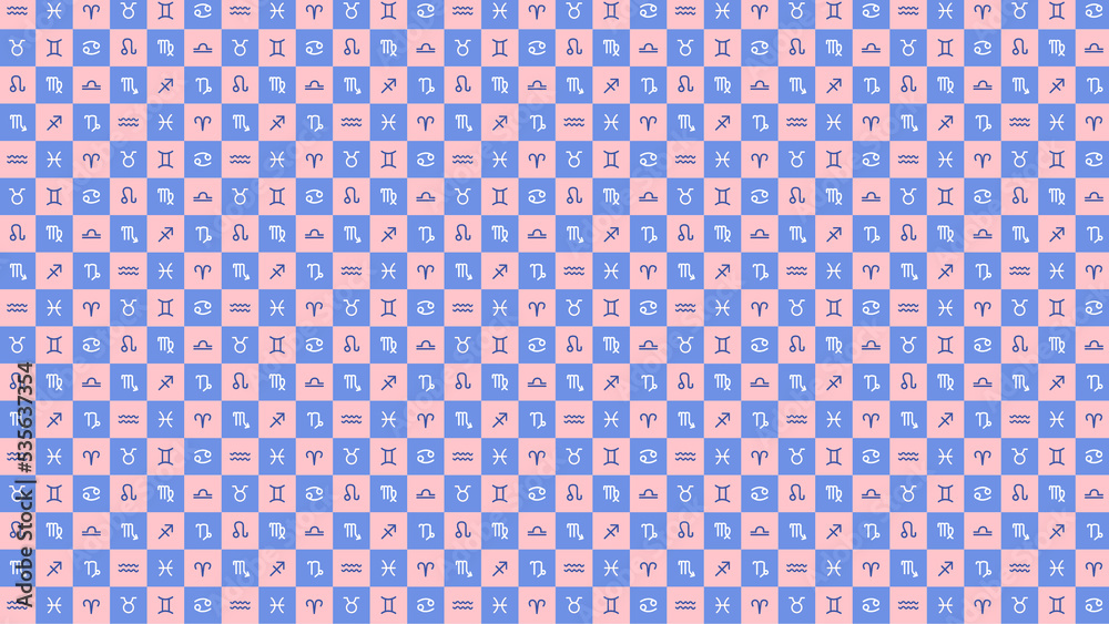 Fototapeta premium Astrology Zodiac Pattern Horoscope Symbols