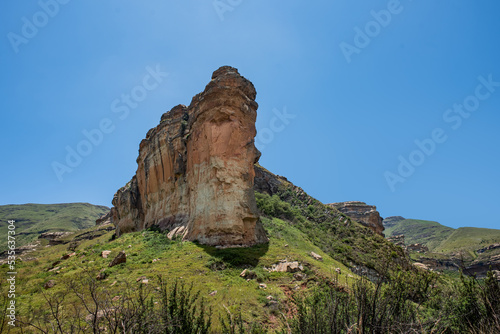 The Brandwag Buttress (Sentinel) in Golden Gate Highlands National Park, South Africa on a sunny day