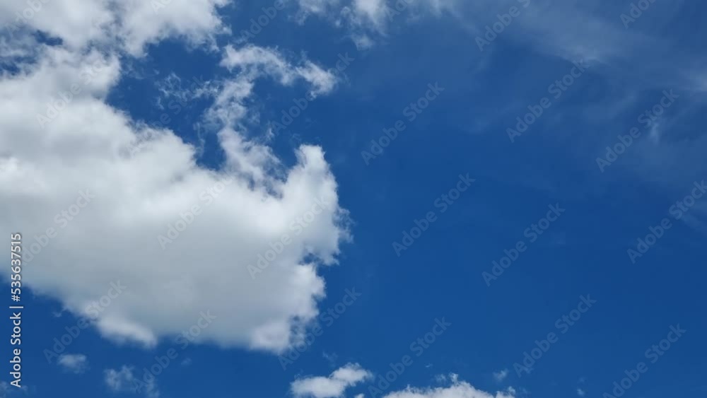Big white cloud in the blue sky, layer movement, time lapse Big white cloud in the blue sky, layer movement, time lapse