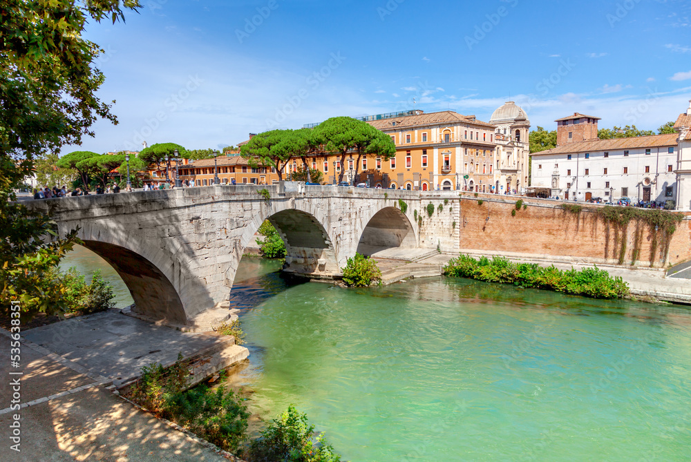 View of Ponte Cestius in Rome