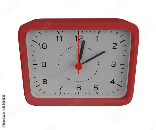 3D rendering square table clock alarm clock