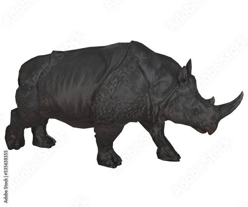 3d rendering herbivorous animal rhinoceros.