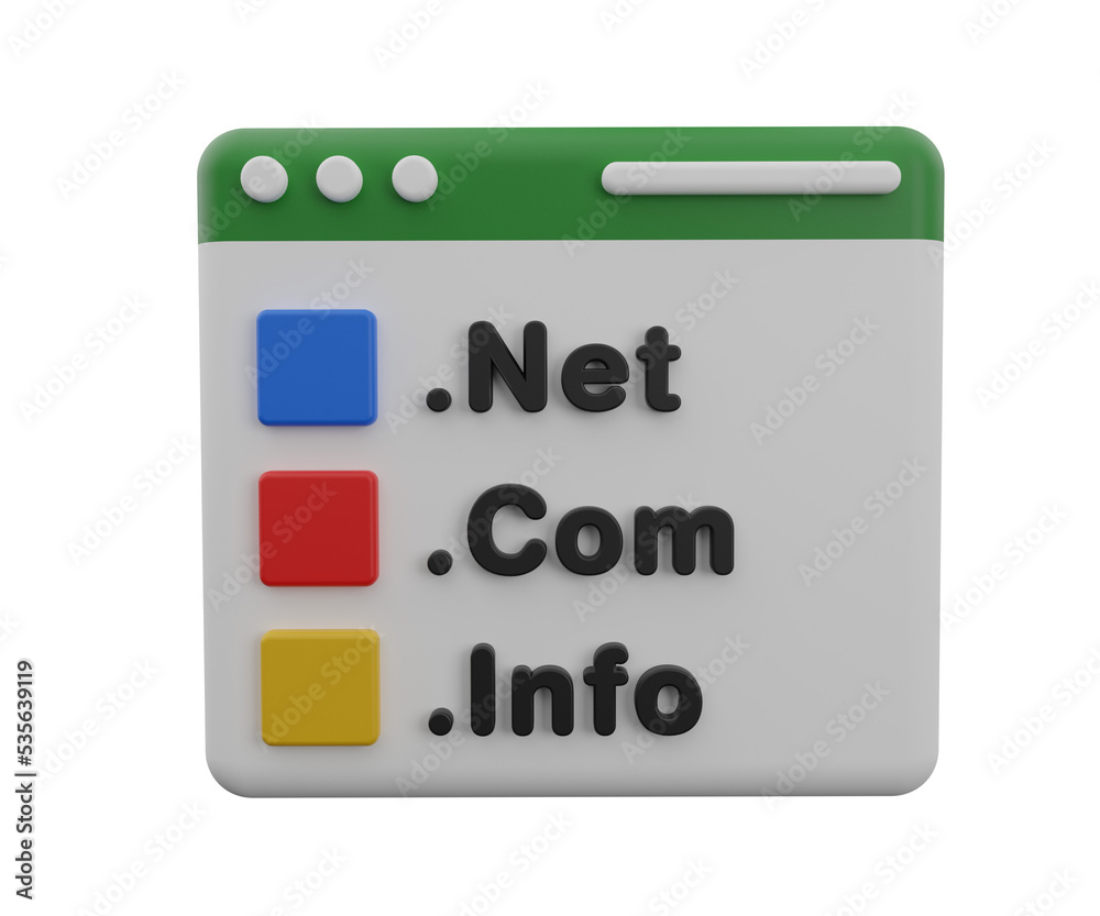 3d rendering web domain icon, web page concept. 3d rendering web domain icon, web page concept.
