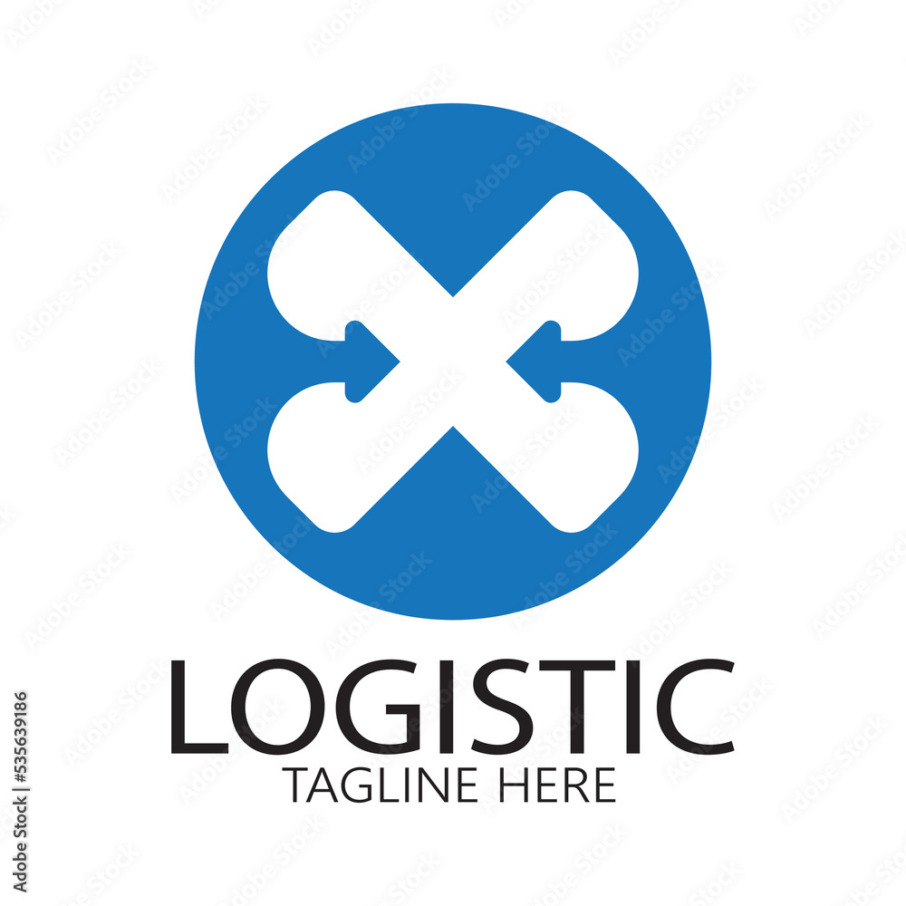 Obraz premium logistics logo icon illustration vector design distribution symbol delivery of goods economy finance