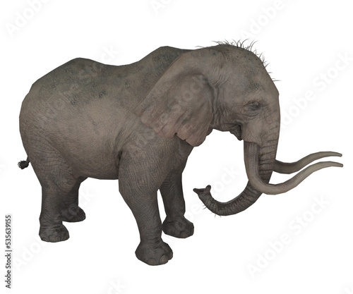 realistic wild elephant 3d rendering