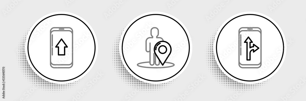 Set line Infographic of city map navigation, and Map marker with silhouette person icon. Vector Set line Infographic of city map navigation, and Map marker with silhouette person icon. Vector