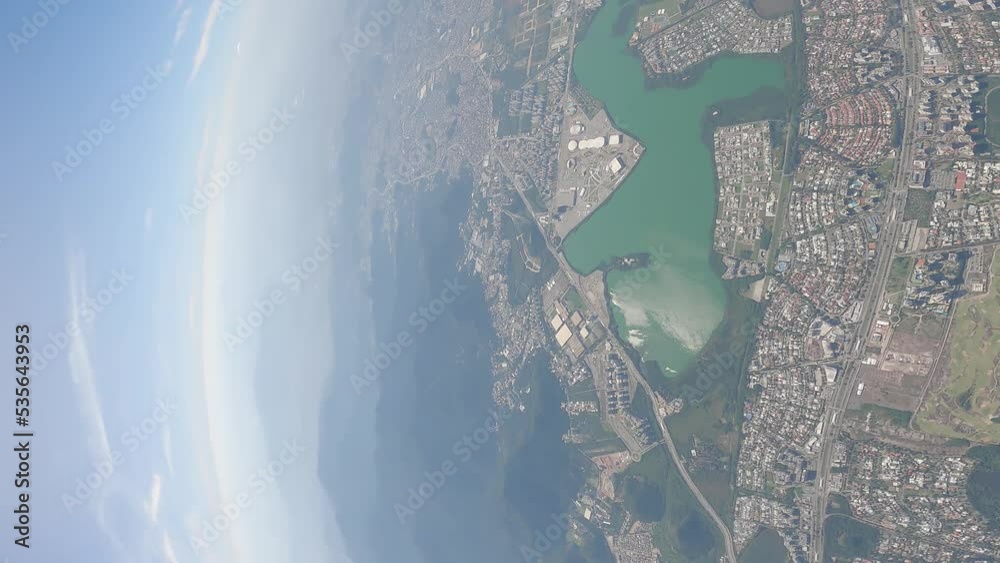 Skydiving selfie over the beach