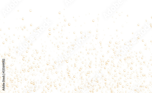 Obraz na płótnie Underwater fizzing bubbles, soda or champagne carbonated drink, orange sparkling water. Effervescent drink. Aquarium, sea, ocean bubbles vector illustration. w salonie