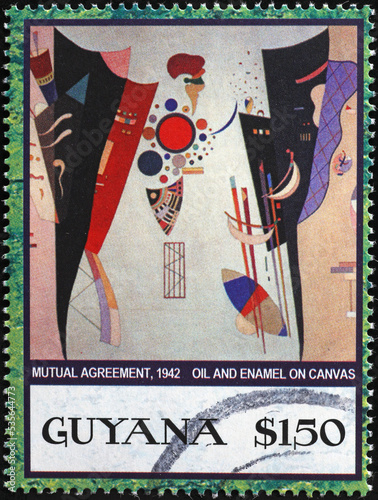 Mutual agreement by Wassily Kandinsky on postage stamp photo