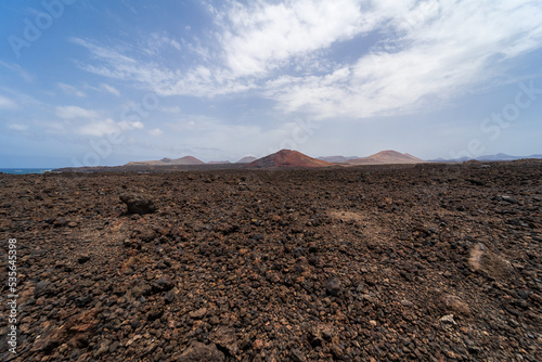 Typical landscape of the Canarian island of Lanzarote. Spain.