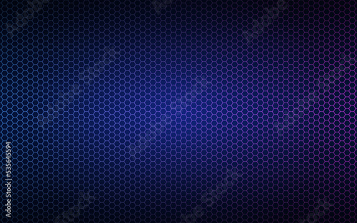 Modern high resolution blue and pink geometric background with polygonal grid. Abstract black metallic hexagonal pattern. Simple vector illustration