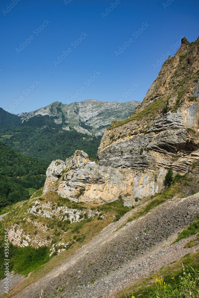 Spectacular panoramic view of a lush mountain landscape Spectacular panoramic view of a lush mountain landscape