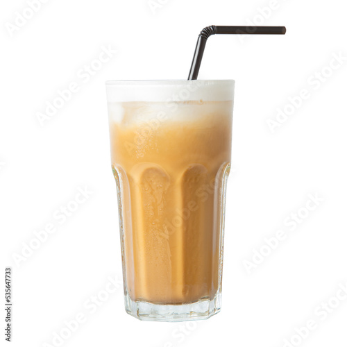  iced cappuccino coffee cup isolated. PNG file