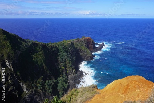 Pitcairn Island Coast View from the Top of a Cliff