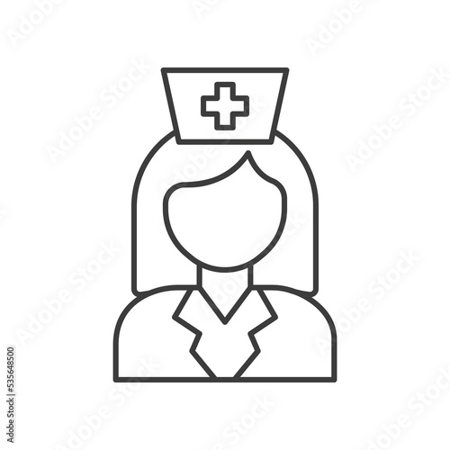 Female Nurse concept line icon. Simple element illustration. Female Nurse concept outline symbol design from medical set. Can be used for web and mobile on white background
