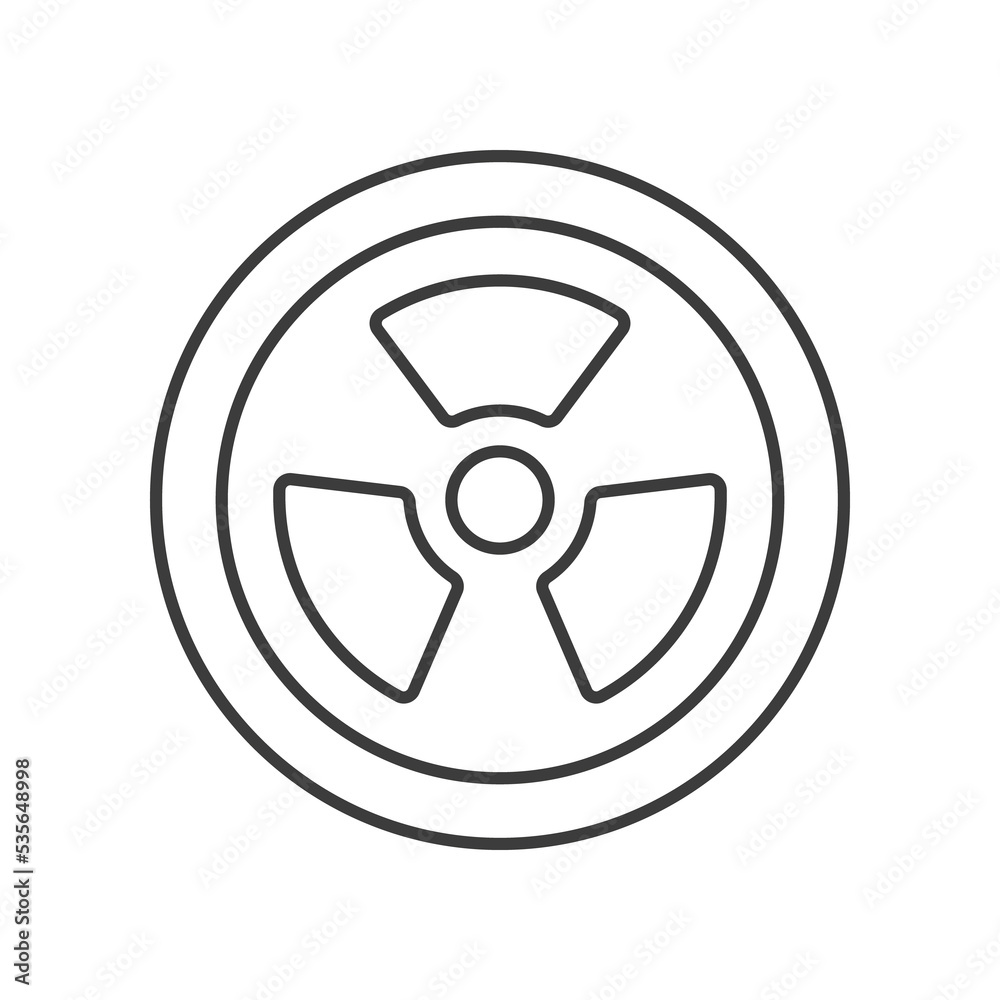 Radiation sign concept line icon. Simple element illustration. Radiation sign concept outline symbol design from medical set. Can be used for web and mobile on white background Radiation sign concept line icon. Simple element illustration. Radiation sign concept outline symbol design from medical set. Can be used for web and mobile on white background