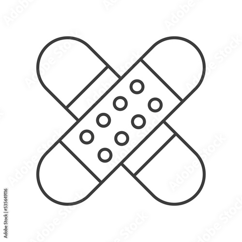 Plaster, Medical concept line icon. Simple element illustration. Plaster, Medical concept outline symbol design from medical set. Can be used for web and mobile on white background