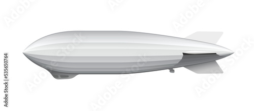 Monochrome simple zeppelin on white background