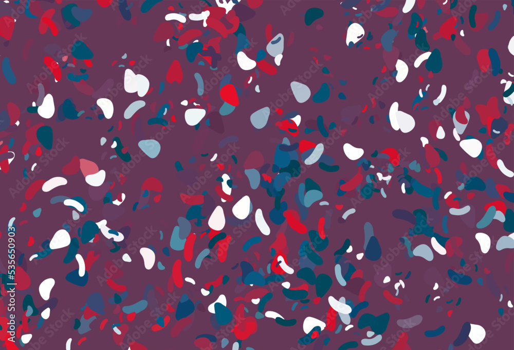 Light blue, red vector texture with random forms.