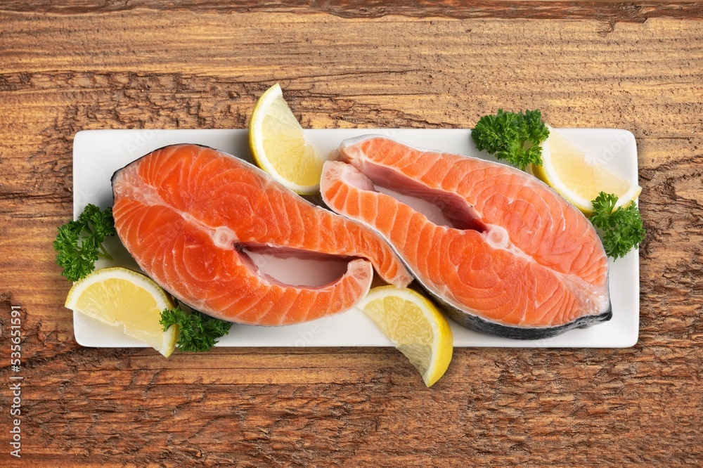 Fresh tasty fish fillet dish on the plate Fresh tasty fish fillet dish on the plate