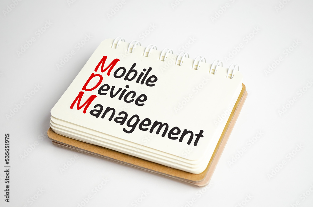 Text MDM as MOBILE DEVICE MANAGEMENT on notebook