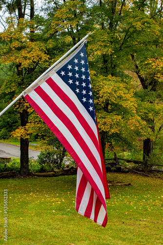 Autumn and the American Flag, two things I love seeing. Old glory on our porch with the yellow of the changing season as its background here in Windsor in Upstate NY