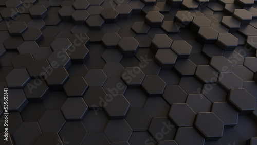 3D Futuristic hexagonal background Abstract geometric grid pattern
