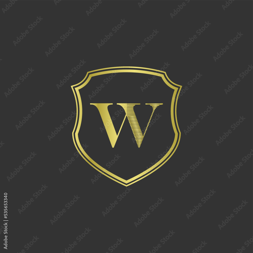 initials w elegant gold logo initials w elegant gold logo