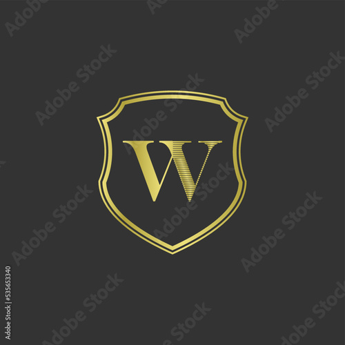 initials w elegant gold logo