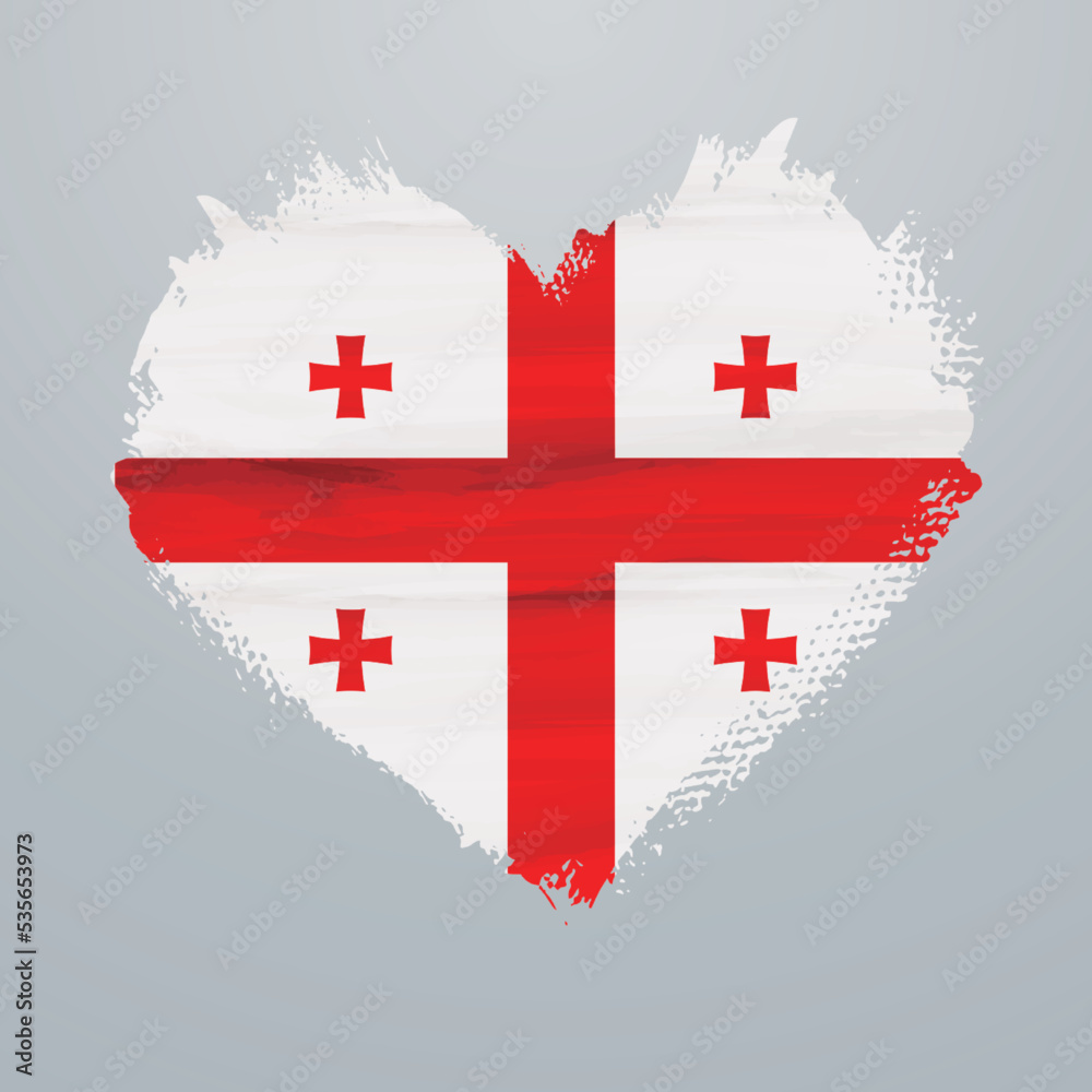 Heart shaped flag of Georgia