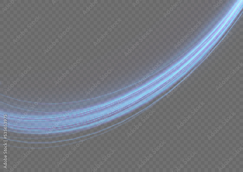 Blue light trail, wave speed, trace line twirl