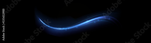 Blue light trail, wave speed, trace line twirl