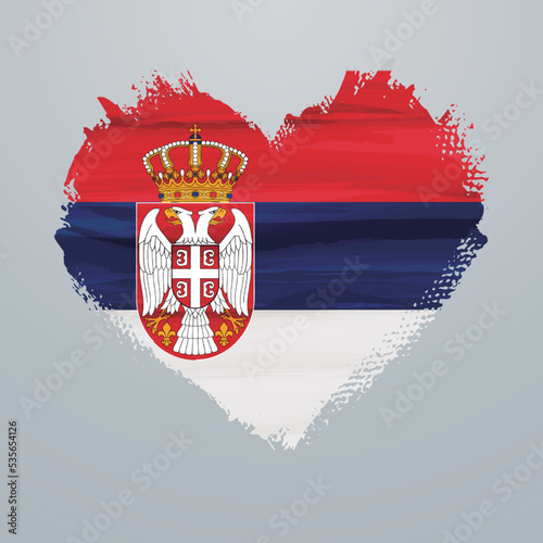 Heart shaped flag of Serbia photo