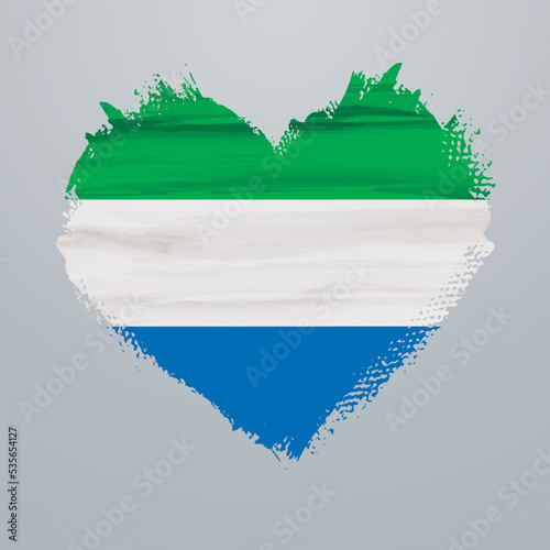 Heart shaped flag of Sierra Leone