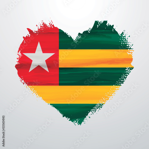 Heart shaped flag of Togo