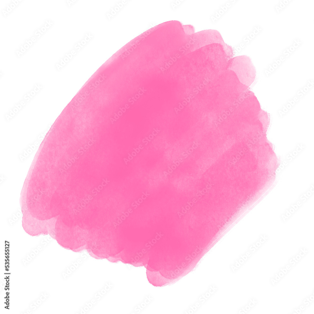 Watercolor splash in hand drawn style on white background. Transparent PNG clipart