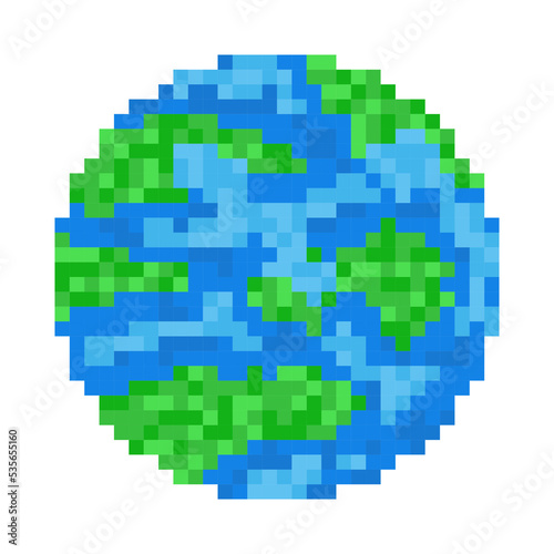 Pixel art fictional planet