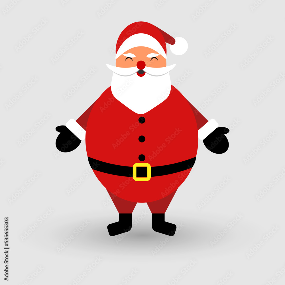Santa Claus character isolated on white background. Vector illustration.